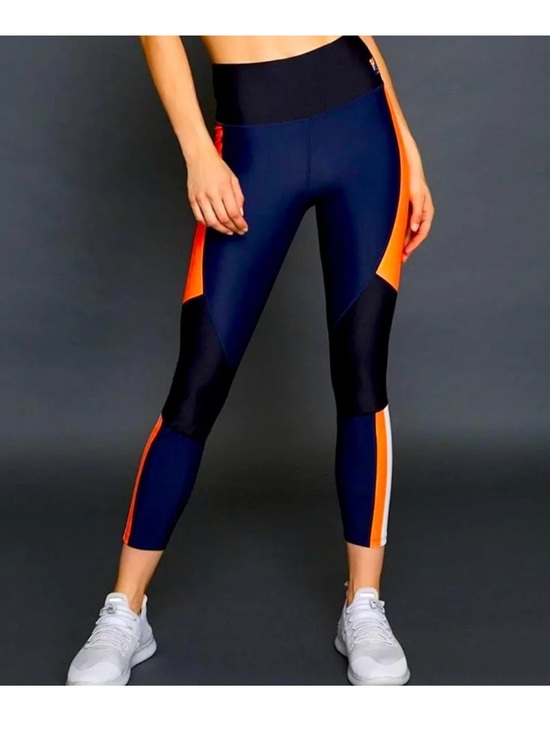 PE Nation Pants - PE NATION Rebuild Leggings Navy Blue Orange Colorblock Size XS